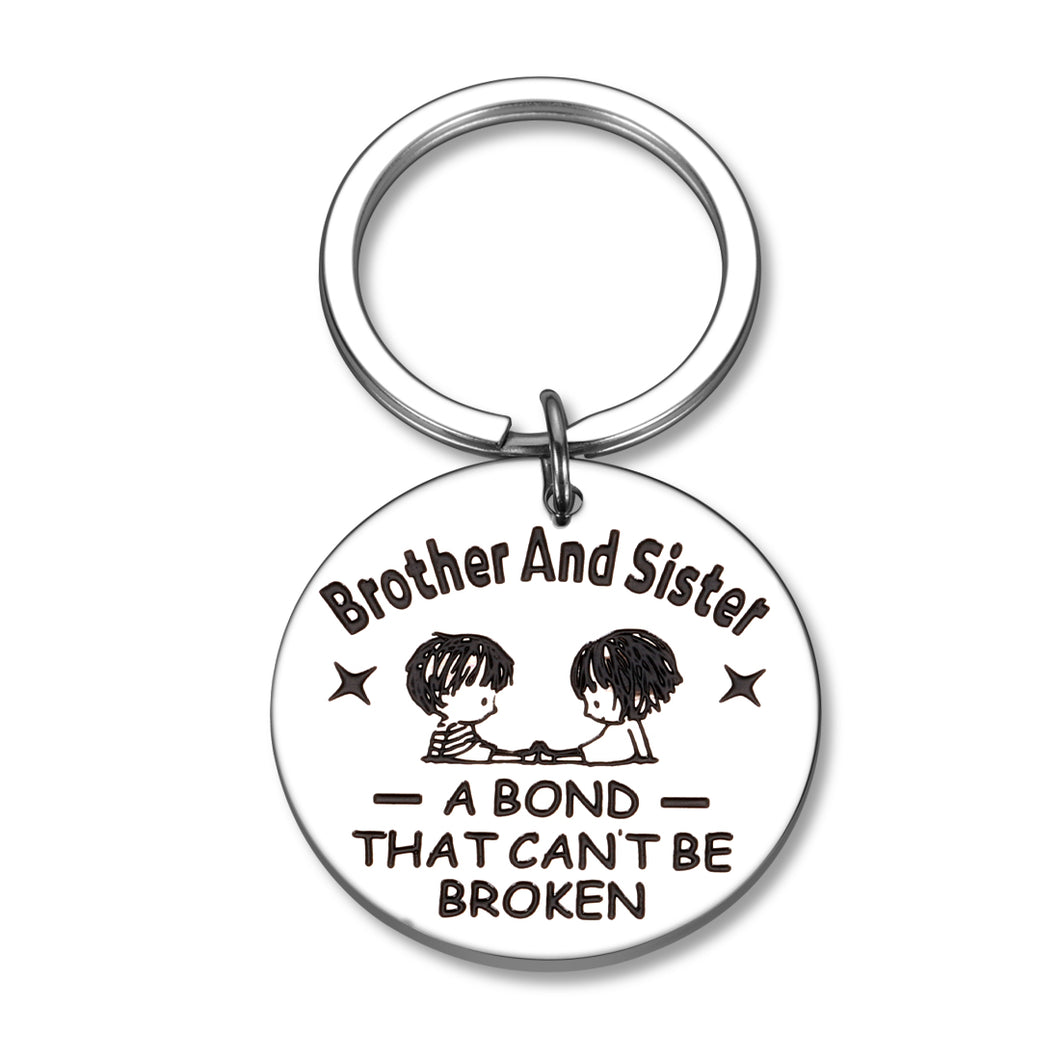 Funny Brother Sister Gift Birthday Christmas Keychain for Sister from Brother Graduation Gift for Big Little Brother from Little Big Sister Brother in Law Gift Stocking Stuffer