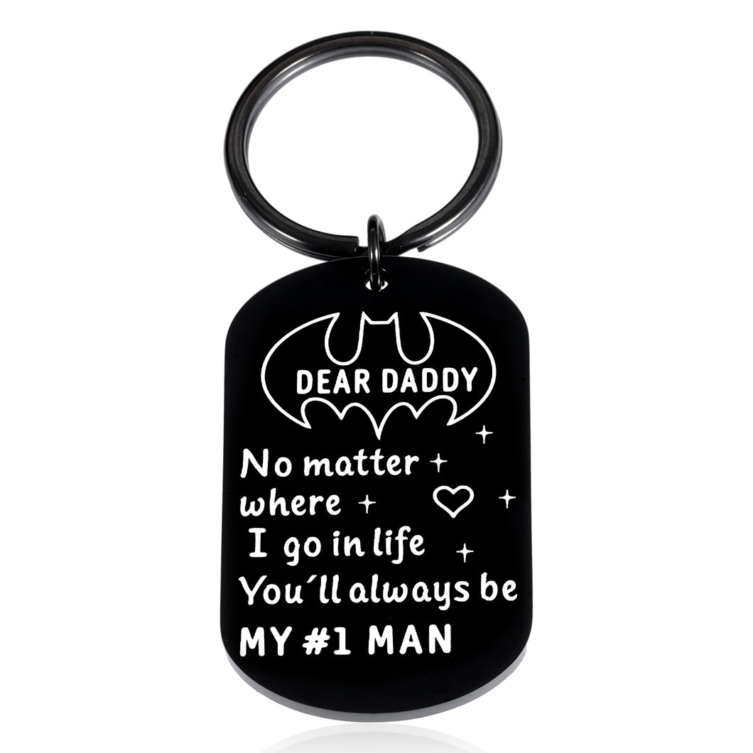 Fathers Day Keychain Dad Gifts for Daddy Father from Daughter Son Birthday Valentine Christmas Gift for Men Stepdad New Dad Wedding Anniversary for Husband from Wife Kids Stocking Stuffers