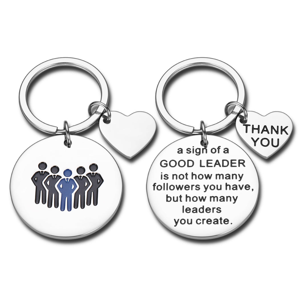 Leader Gifts Appreciation Keychain for Boss Colleague Coworker Friend Goodbye Farewell Going Away Gift for Mentor Supervisor Boss Day Birthday Retirement Key Chain for Women Men