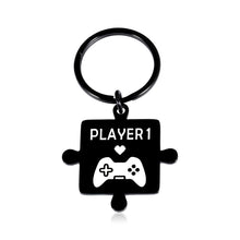 Load image into Gallery viewer, Funny Boyfriend Gift from Girlfriend Gamer Player 1 Player 2 Couple Valentine Matching Keychain for Gamer Birthday Anniversary Christmas 2PCS Gift for Husband Fiance from Wife Fiancee
