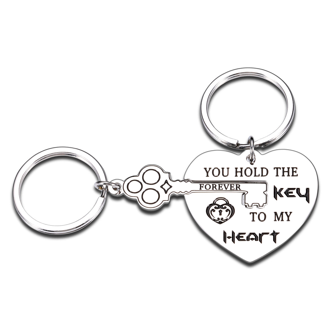 2Pcs Valentine Couple Gifts for Boyfriend Girlfriend Anniversary Birthday Valentines Day Keychain for Him Her Husband Wife Matching Heart Wedding Gift for Newlywed Fiance Fiancee Love You Gift
