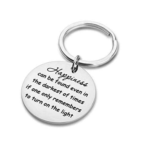 Graduation Gifts Keychain for Women Men Inspirational Gift for Friend Happiness Can Be Found Albus Dumbledore Inspired Perfect Present for Harry Potter Fans Graduation Birthday Christmas Gifts
