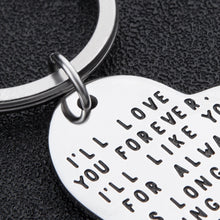 Load image into Gallery viewer, Mother Gifts Keycahin from Daughter Son Birthday Mother’s Day Christmas Valentine Mom Gifts Key Chain Charm Personalized Engraved I’ll Love You Forever for Mama Gifts from Kids

