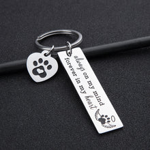 Load image into Gallery viewer, Pet Dog Memorial Keychain for Pet Dog Cat Lover Sympathy Gift Loss of Dog Personalized Remembrance Key Chain with Dog Cat Paw Prints Gifts Forever in My Heart for Pet Owner Men Women
