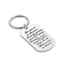 Load image into Gallery viewer, Christian Keychain Encouragement Gifts for Men Women Sobriety Addiction Recovery Dog Tag Serenity Prayer Gift for Him Her Inspirational Religious Birthday Christmas Key Chain
