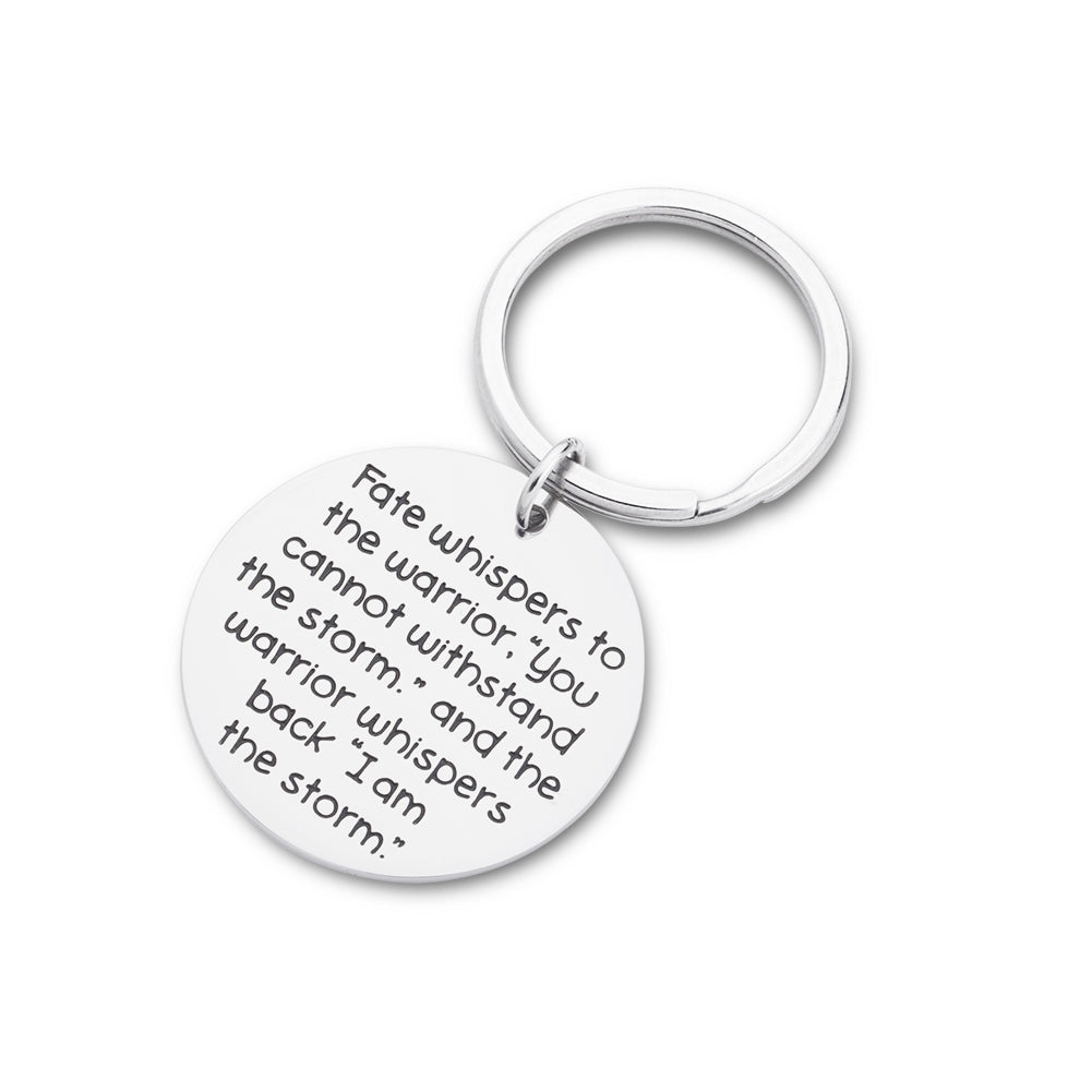 Graduation Gift Keychain Inspirational Keyring for Newly Graduates Women Men Her Feminist Fighter Survivor Gift Fate Whispers to The Warrior