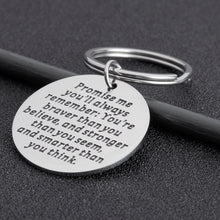 Load image into Gallery viewer, Inspirational Graduation Keychain for Class 2021 Gift for Women Men Best Friends Always Remember You are Braver Than You Believe Birthday for Teen Girls Boys Students Nurse Gift from Teachers
