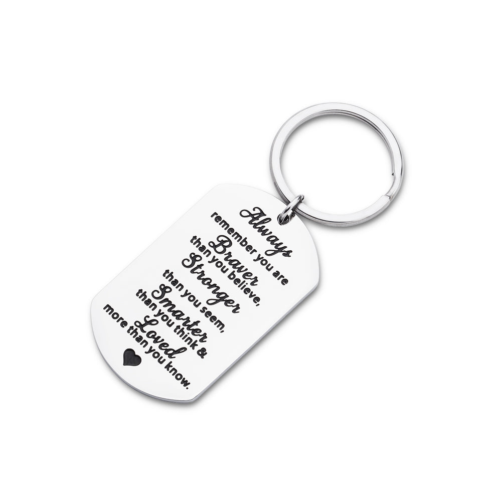 Inspirational Graduation Gifts Keychain for Women Men Class of 2020 Always Remember You Are Braver Stronger Smarter And Loved Key Chain Gift for Daughter Son Graduates Birthday Present for Him Her