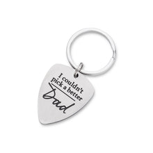 Load image into Gallery viewer, Fathers Day Gifts Keychain Dad Gifts from Daughter Son Guitar Picks Funny Gift Ideas for Men Birthday Christmas Gifts to Dad I Couldn&#39;t Pick a Better Dad
