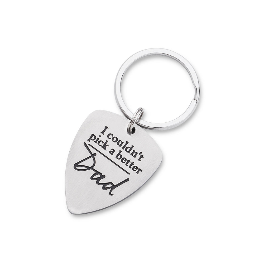 Fathers Day Gifts Keychain Dad Gifts from Daughter Son Guitar Picks Funny Gift Ideas for Men Birthday Christmas Gifts to Dad I Couldn't Pick a Better Dad