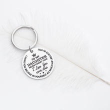 Load image into Gallery viewer, Inspirational Gifts Keychain to Daughter Birthday Christmas Present Encouragement Keyring to Girls from Mom Dad Never Forget That I Love You Family Pendant Charm
