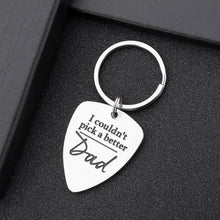 Load image into Gallery viewer, Fathers Day Gifts Keychain Dad Gifts from Daughter Son Guitar Picks Funny Gift Ideas for Men Birthday Christmas Gifts to Dad I Couldn&#39;t Pick a Better Dad
