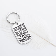 Load image into Gallery viewer, Encouragement Daughter Gifts Keychain from Dad Inspirational Birthday 16 Years Graduation Gift to Girls Women You Are Braver Than You Believe Back to School Quarantine Christmas Keepsake
