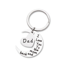 Load image into Gallery viewer, Fathers Day Gifs Keychain for Dad Birthday Gif for Daddy Step Dad to Be from Son Daughter Kids I Love You to The Moon And Back Key Ring XMAS Wedding Ann Gif Father of The Bride Men

