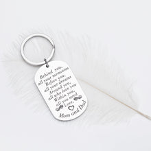 Load image into Gallery viewer, New Journey Keychain Inspirational Gifts for Him Her Teens Students from College High School Keyring for Daughter Son Behind You All Your Memories Mom Dad
