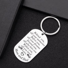 Load image into Gallery viewer, New Journey Keychain Inspirational Gifts for Him Her Teens Students from College High School Keyring for Daughter Son Behind You All Your Memories Mom Dad
