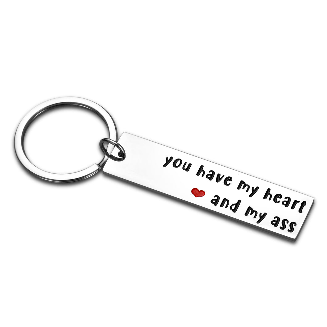 Funny Valentine Keychain for Boyfriend Girlfriend Birthday Anniversary Gifts for Husband Wife Men Women You Have My Heart Wedding Key Chain for Fiance Groom Hilarious Couple Present Jewelry