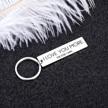 Load image into Gallery viewer, Husband Wife Keychain Gifts I Love You More Birthday Valentine Day for Boyfriend Girlfriend Wedding Stocking Stuffer Key Chain for Couple Fiance Wifey Hubby from Him Her Anniversary Jewelry
