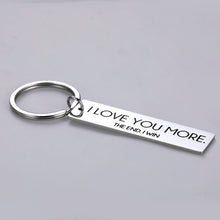 Load image into Gallery viewer, Husband Wife Keychain Gifts I Love You More Birthday Valentine Day for Boyfriend Girlfriend Wedding Stocking Stuffer Key Chain for Couple Fiance Wifey Hubby from Him Her Anniversary Jewelry
