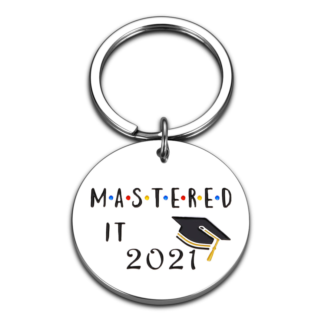 Class of 2021 Graduation Gifts for Him Her, Mastered It 2021 Seniors Students Keychain Graduation Daughter Son from Dad Mom, Nurses Master Students from College High School Gifts for Friends Girls