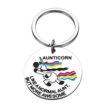 Load image into Gallery viewer, Funny Aunt Gifts Keychain from Niece Nephew Unicorn Aunt Birthday Mothers Day Christmas Gifts for Auntie Aunticorn More Awesome Keychain Appreciation Gift for Her Women Aunt Keepsake Jewelry

